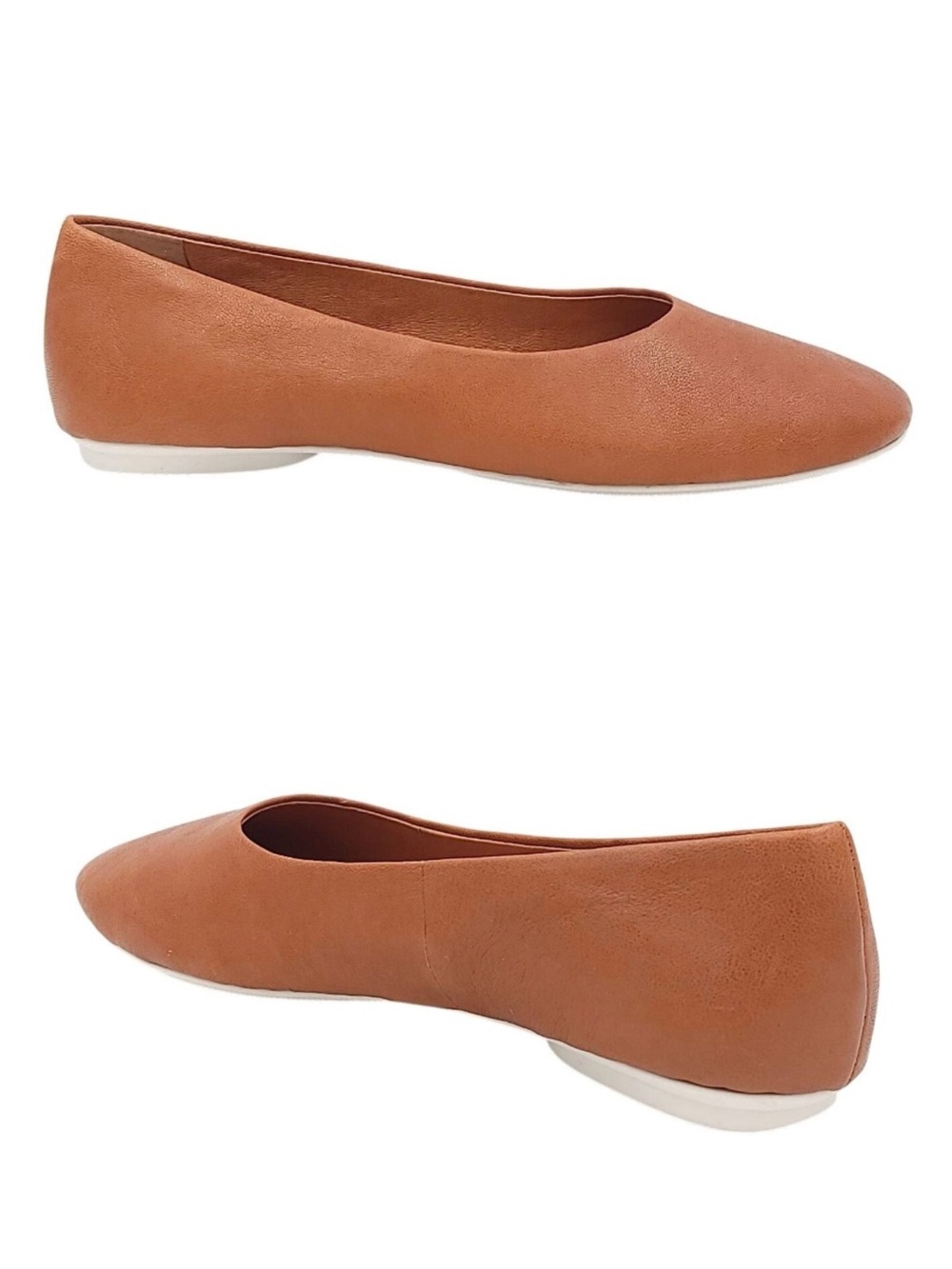 $149 Gentle Souls Eugene Travel Brown Tan Leather Slip-on Ballet Flats Size 7